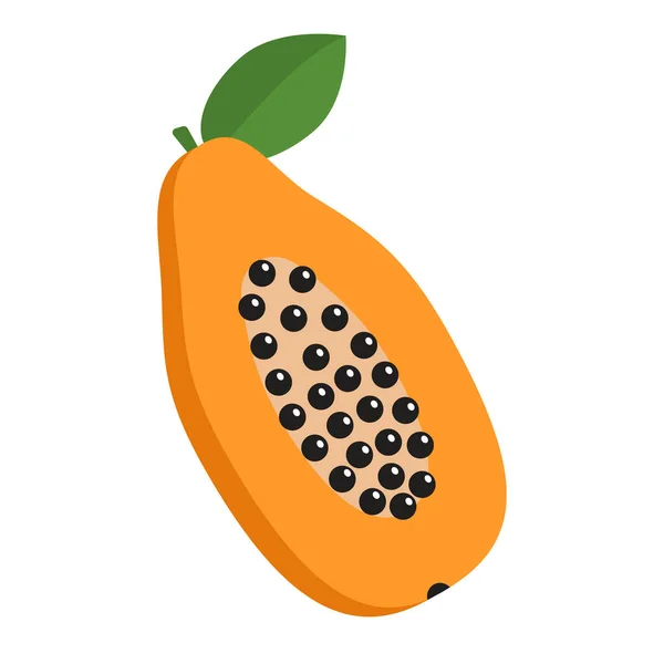 Fruto Papaya Aislado Sobre Fondo Blanco Elemento Diseño Ilustración Vectorial — Vector de stock