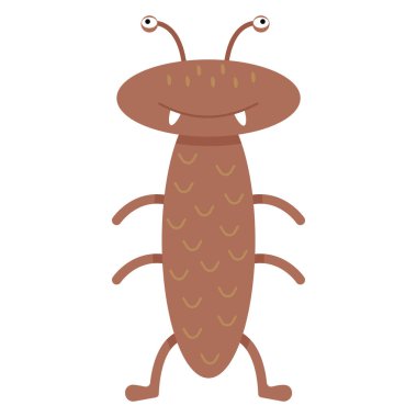 Canavarlar. Çocuklar için düz stili olan sevimli çizgi film uzay canavarı. Giysi, tekstil ve çocuk oyuncakları basmak için uygun. Vektör illüstrasyonu