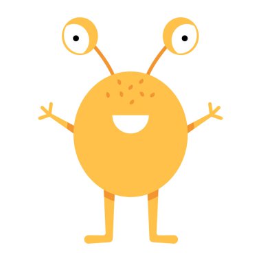 Monster. Cute cartoon space monster in flat style for kids. Suitable for printing on clothes, textiles, children's toys. Vector illustration