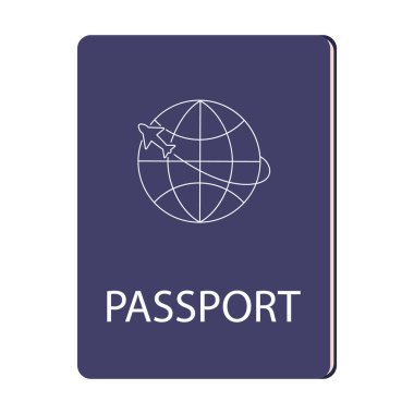 Beyaz arka planda izole edilmiş vatandaşlık pasaport simgesi. Vektör illüstrasyonu