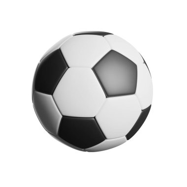 Beyaz arka planda izole edilmiş 3D futbol topu. 3B görüntüleme