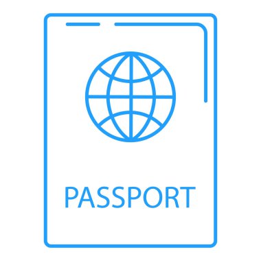 Beyaz arka planda izole edilmiş vatandaşlık pasaport simgesi. Vektör illüstrasyonu