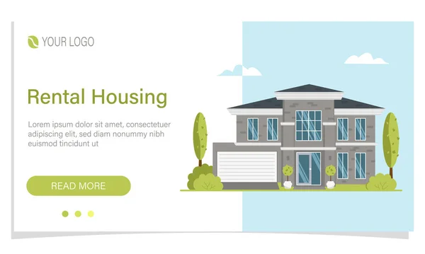 Plantilla Banner Web Para Alquilar Comprar Una Casa Concepto Encontrar — Vector de stock