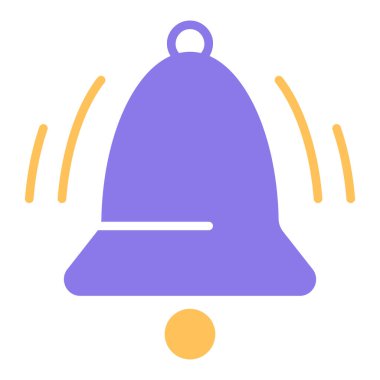 Beyaz arkaplanda basit bir çan simgesi izole edildi. Vektör illüstrasyonu