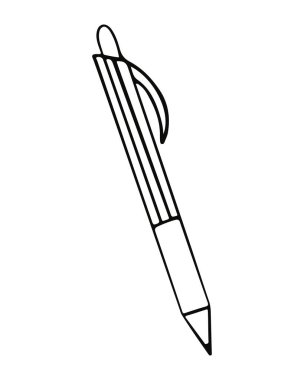 Beyaz bir arkaplanda karalama tarzında kalem yazmak. Vektör