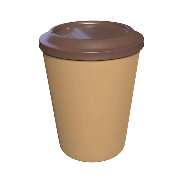 Disposable Paper Coffee Cup Rendering — Stock Photo, Image