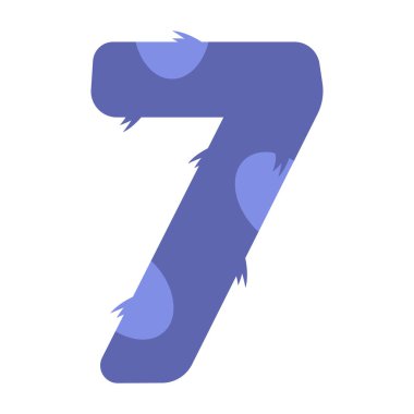 7 numarayı parmak iziyle stilize ettim. Tebrik kartları, afişler, el ilanları, kartpostallar, doğum günü partisi tasarımları için uygundur.