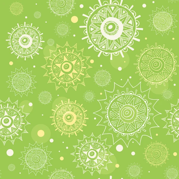 抽象无缝绿色矢量花纹 — 图库矢量图片