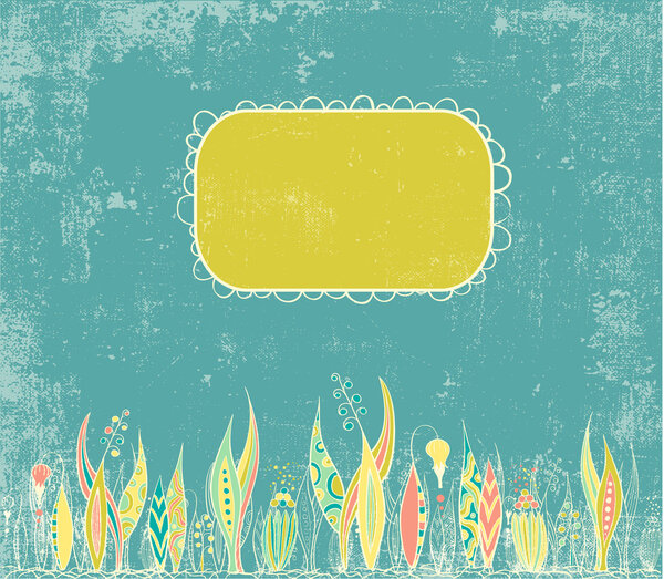 Bright invitation with stylised floral ornament