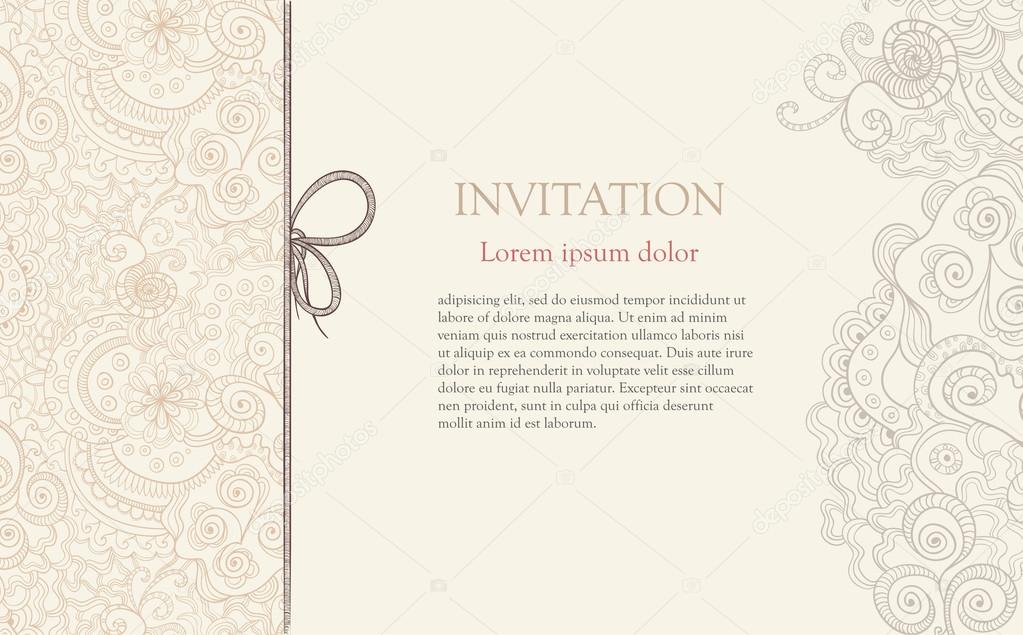 Stylised floral ornament invitation background