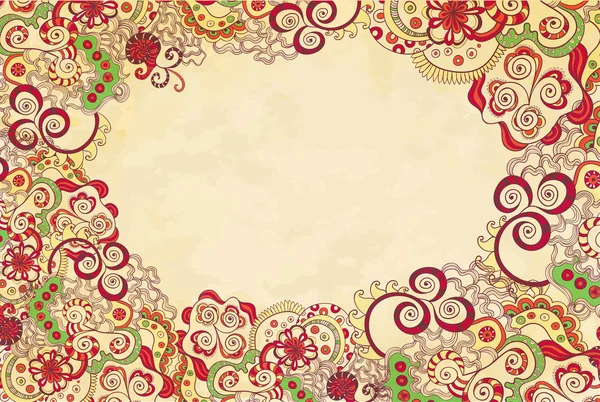 Стилизованный цветочный орнамент фон приглашения — стоковый вектор