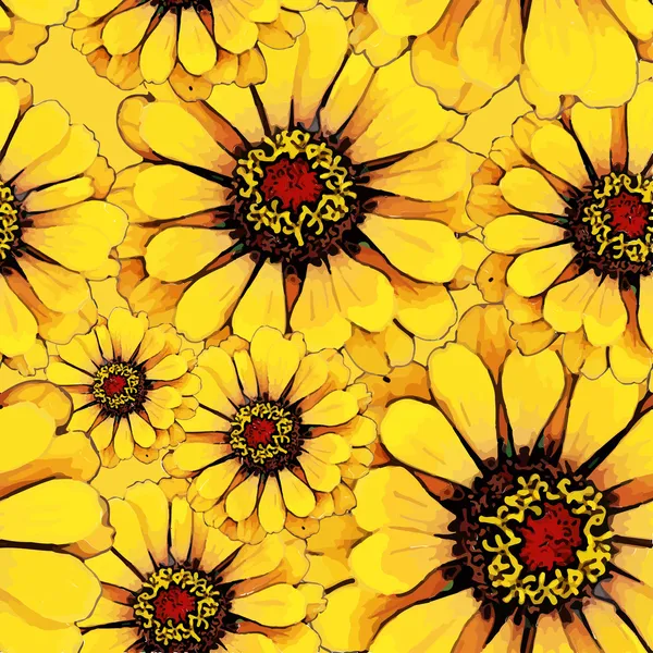 Žlutý květ bezešvá textura — Stockový vektor