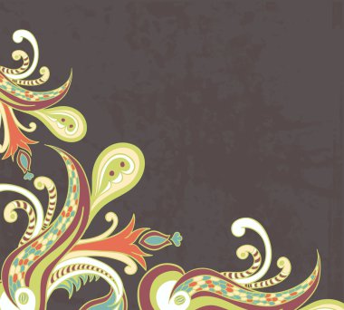 stilize çiçek grunge zemin üzerine