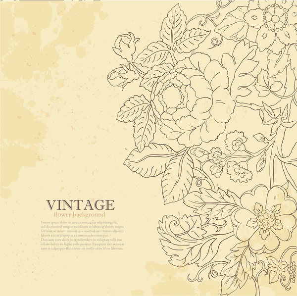 Vintage Grunge Blume Backgriund — Stockvektor