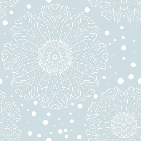 冬の雪の結晶のシームレスなパターン — ストックベクタ