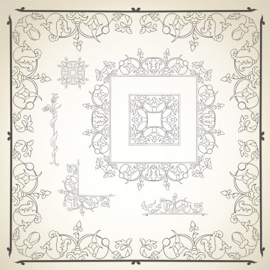 Çiçekli Çerçeve ve tasarım öğeleri