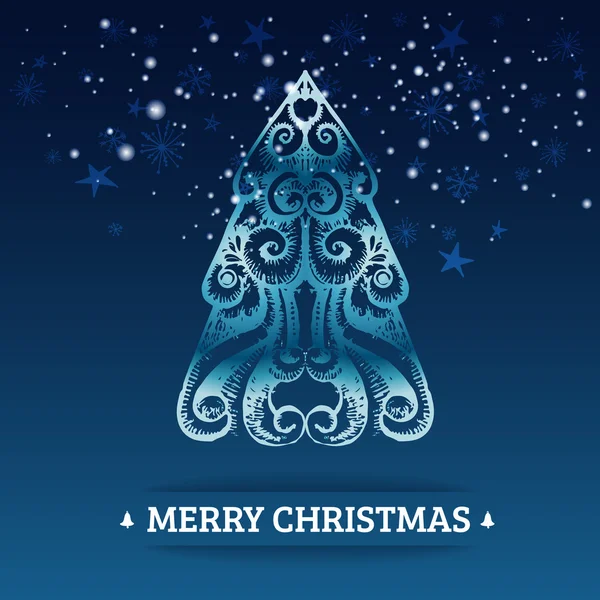 Fondo de Navidad estilizado ornamental — Vector de stock