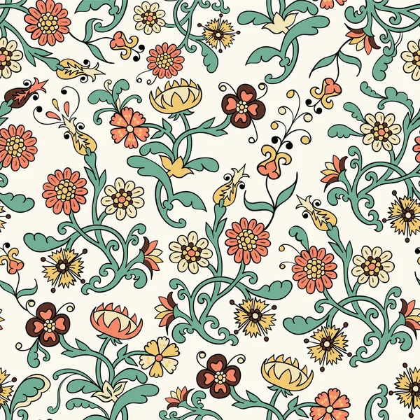Vintage fleur motif sans couture — Image vectorielle
