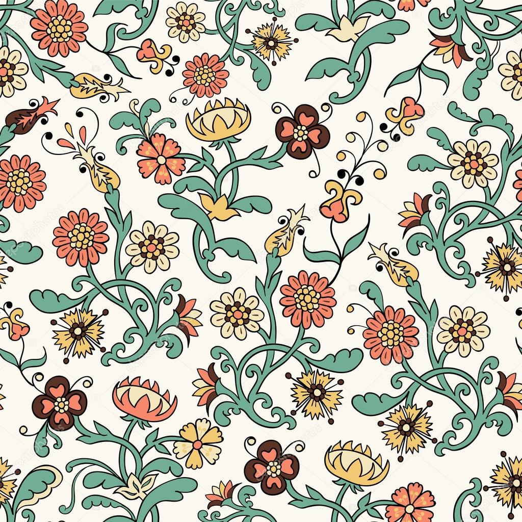 Vintage flower seamless pattern