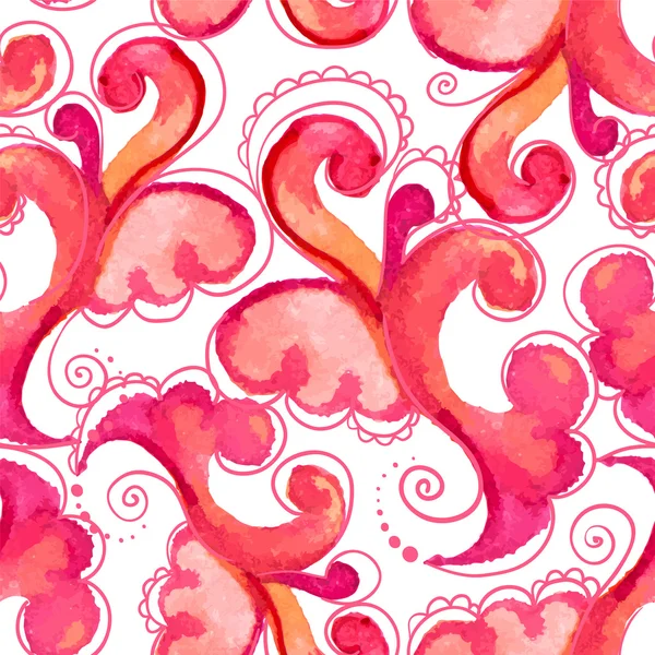 Waterclour paisley motif sans couture — Image vectorielle