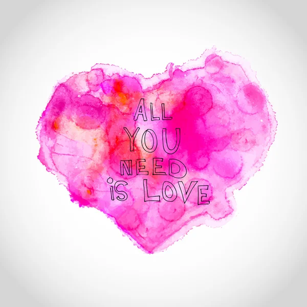 Watercolour heart with love letters — Stock Vector