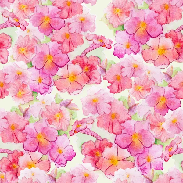 Pink watercolour flower seamless pattern — Stock Photo, Image