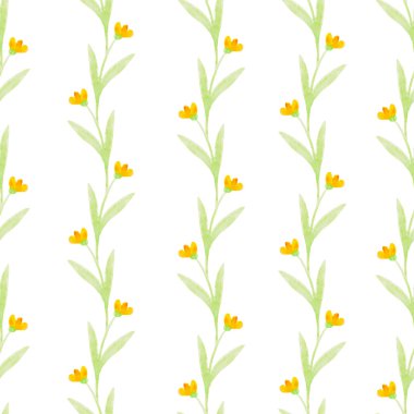 Sulu Boya çiçekler bahar seamless modeli