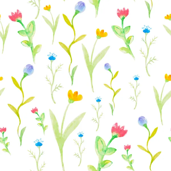 Aquarel bloemen voorjaar naadloze patroon — Stockvector