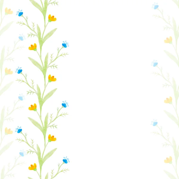 Watercolor flowers  spring seamless pattern