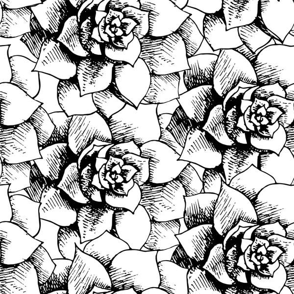 Εκλεκτής ποιότητας μαύρο και άσπρο λουλουδάτο μοτίβο άνευ ραφής — Διανυσματικό Αρχείο