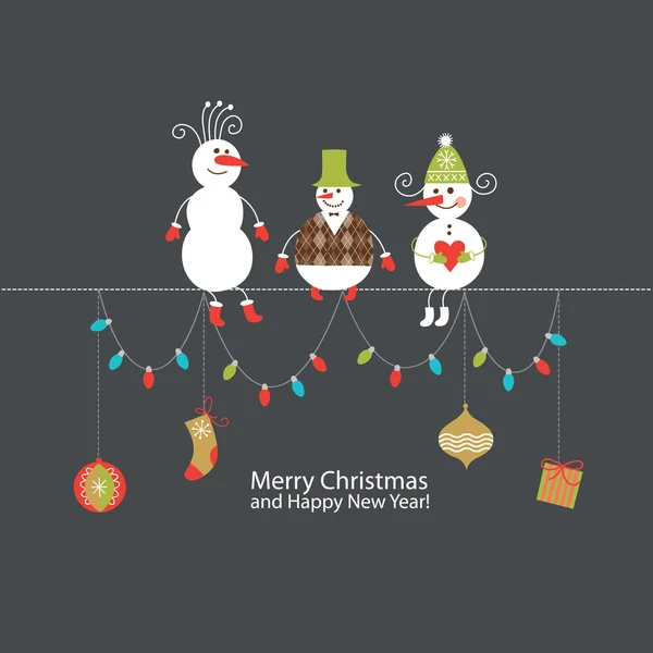 クリスマスと新年のカード挨拶 ストックベクター