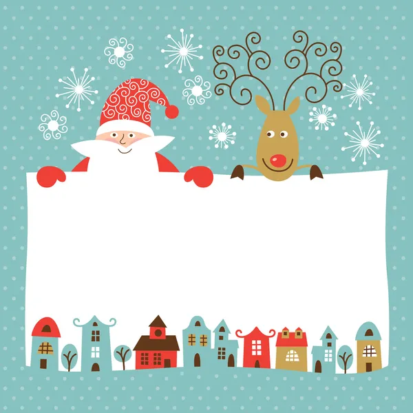 Noel ve Yeni Yıl kartı — Stok Vektör