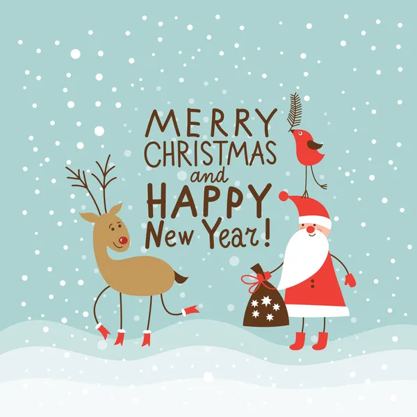 クリスマスと新年カードの挨拶 ロイヤリティフリーストックベクター