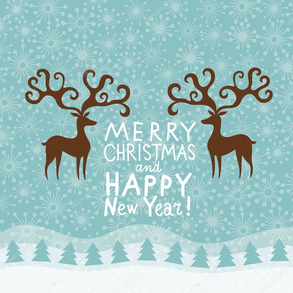 Greeting Christmas and New Year card