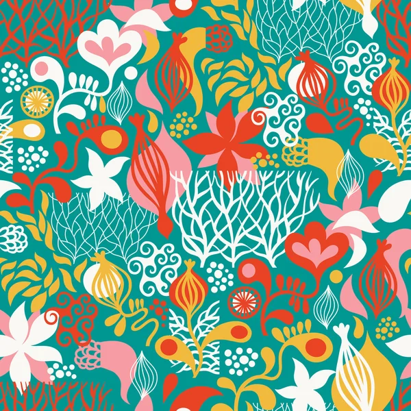 Patrón floral sin costuras — Vector de stock