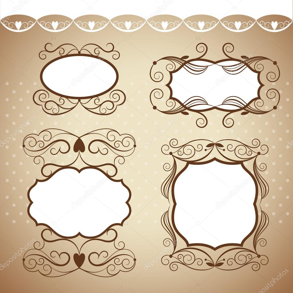 Set of frames, ornamental design elements