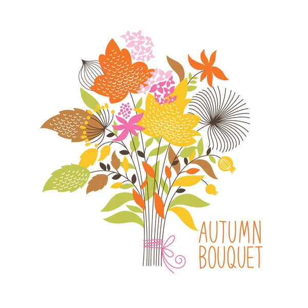 Buquê de outono floral — Vetor de Stock