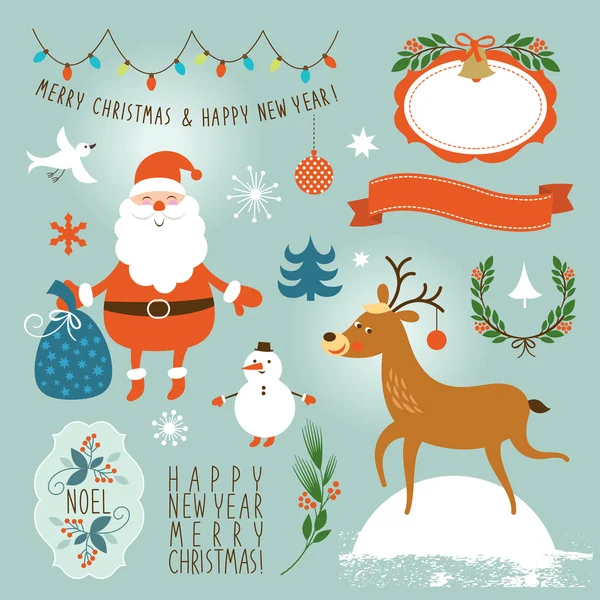 Tarjeta de Navidad y Año Nuevo — Vector de stock