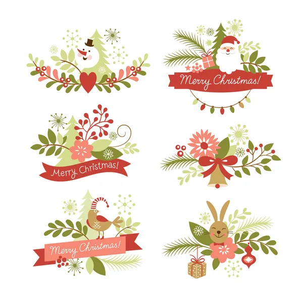 Noel ve yeni yıl grafik öğeleri kümesi