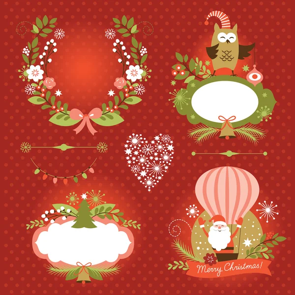 Set of Christmas and New Year graphic elements — Stock Vector