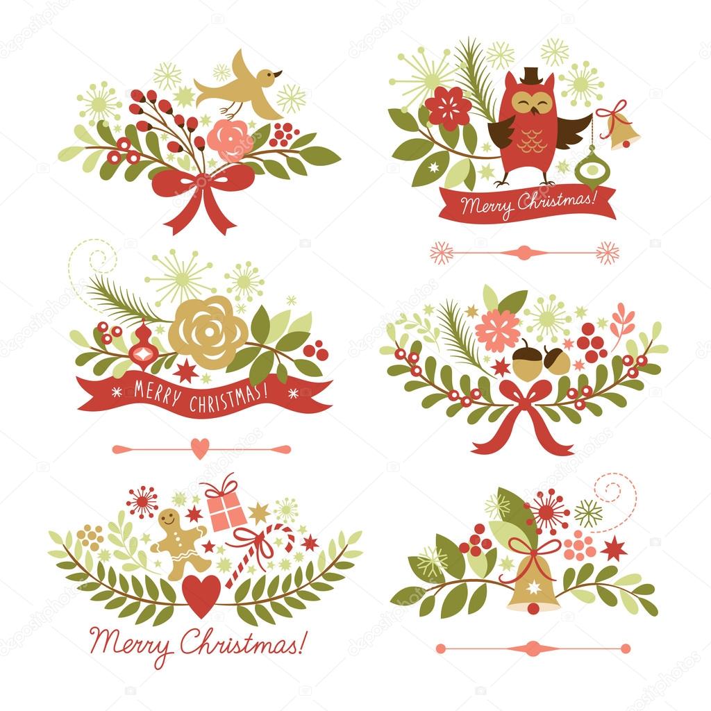 Set of Christmas and New Year graphic elements
