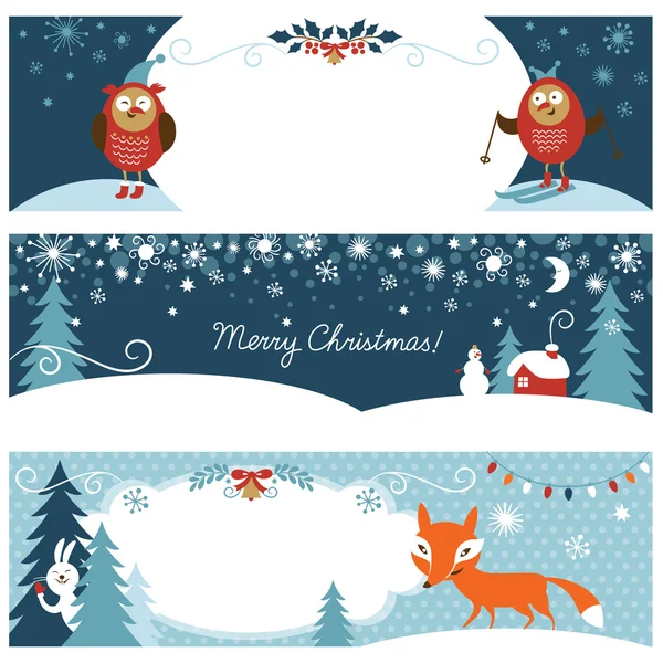 Set of Christmas banners — Stock Vector