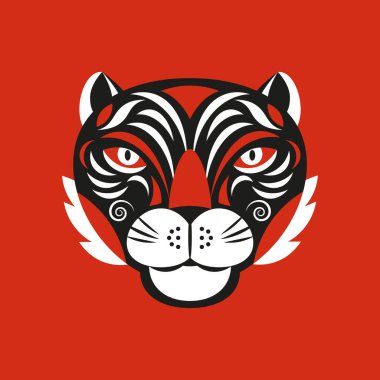 Bir kedi kafasının vektör illüstrasyonu 