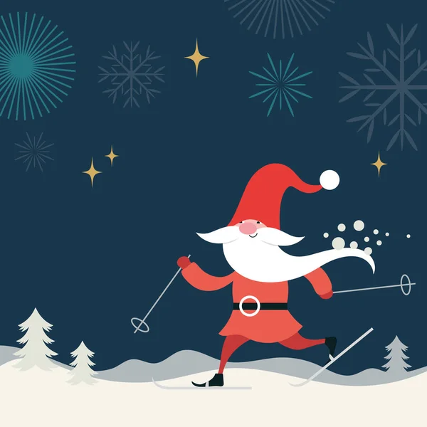 Santa Claus Sledge Vector Illustratie — Stockvector