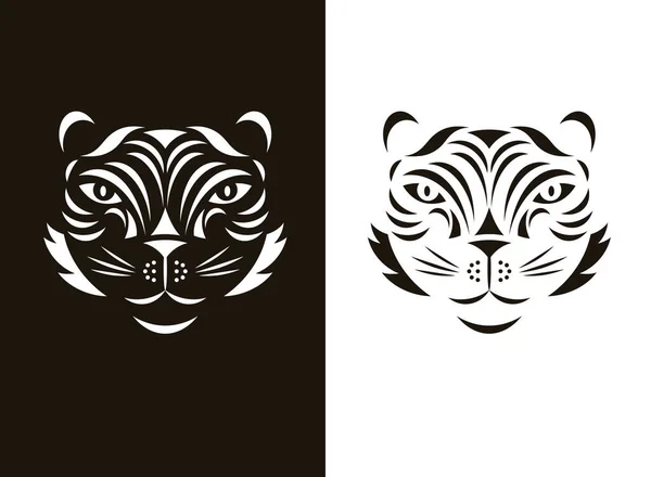 Illustrazione Vettoriale Una Serie Tigri — Vettoriale Stock