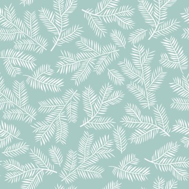 Elle çizilmiş köknar dallarıyla kusursuz desen. vektör illüstrasyonu