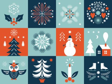 Noel Baba ve Kardan Adam 'la Noel kartı.