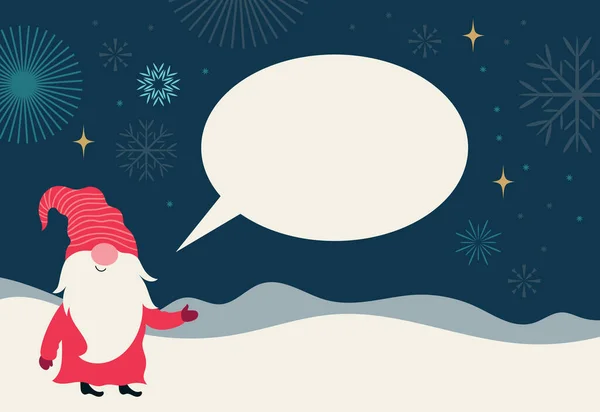 Vektor Illusztráció Egy Aranyos Rajzfilm Karácsonyi Kártya Mikulás Claus — Stock Vector