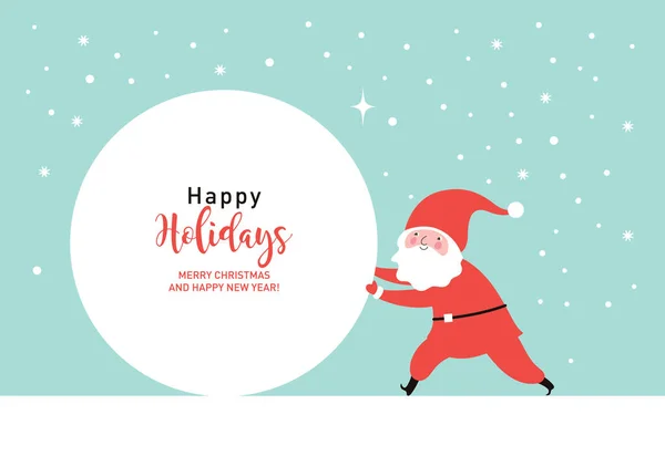 Καλά Χριστούγεννα Και Ευτυχισμένη Κάρτα Του Νέου Έτους Τον Άγιο — Διανυσματικό Αρχείο