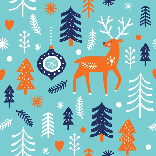 Motif Sans Couture Noël Avec Sapins Illustration Vectorielle — Image vectorielle